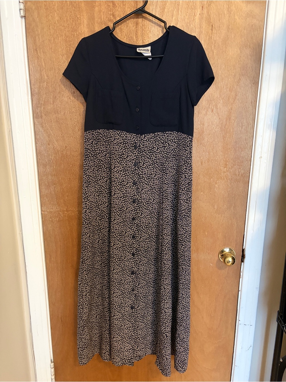 Dynamite Navy Bodice Floral Maxi Dress